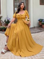 Rochie Lunga Valeria Galbena - Marimi Mari