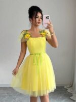 Rochie Scurta Dames Galbena