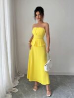 Rochie Lunga Anika Galbena