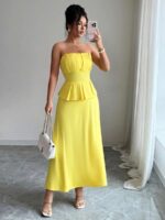 Rochie Lunga Anika Galbena - imagine 3