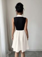 Rochie Scurta Isidora Alba cu Negru - imagine 2
