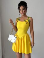 Rochie Scurta Nango Galbena - imagine 3