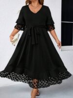 Rochie Lunga Bernarda Neagra  - Marimi Mari