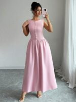 Rochie Lunga Aino Roz Pudra