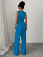 Compleu Alicia Bleu format din Vesta si Pantalon - imagine 2