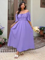 Rochie Lunga Celynna Violet - Marimi Mari