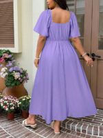 Rochie Lunga Celynna Violet - Marimi Mari - imagine 2