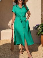 Rochie Lunga Codruta Verde - Marimi Mari