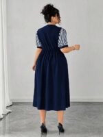 Rochie Midi Demivia Bleumarin - Marimi Mari - imagine 2