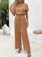 Compleu Solea Bej format din Top si Pantalon