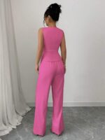 Compleu Felissa Roz format din Vesta si Pantalon - imagine 2