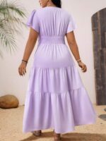 Rochie Lunga Gloria Lila - Marimi Mari - imagine 2