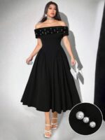 Rochie Lunga Hermina Neagra - Marimi Mari