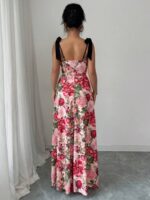 Rochie Lunga Lilou Roz Inflorata - imagine 2
