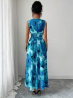 Rochie Lunga Lindita Turcoaz - imagine 2