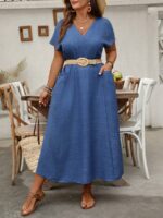 Rochie Lunga Lyra Albastra - Marimi Mari
