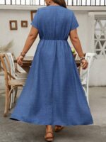 Rochie Lunga Lyra Albastra - Marimi Mari - imagine 2