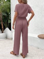 Compleu Solea Mov format din Top si Pantalon - imagine 2