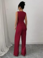 Compleu Nathaly Grena format din Vesta si Pantalon - imagine 2