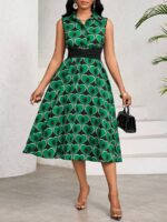 Rochie Midi Biella Neagra cu Inimi Verzi