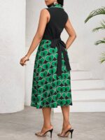 Rochie Midi Biella Neagra cu Inimi Verzi - imagine 2