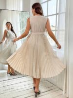 Rochie Midi Sondra Crem - Marimi Mari - imagine 2