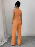 Compleu Thalena Portocaliu format din Vesta si Pantalon - imagine 2