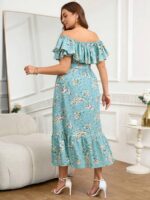 Rochie Lunga Walny Vernil cu Print Floral Galben - Marimi Mari - imagine 2