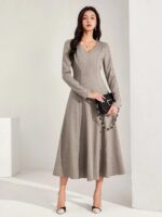 Rochie Midi Segot Bej - imagine 3