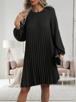 Rochie Scurta Imma Neagra Plisata - imagine 3