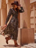 Rochie Midi Coriss cu Print Leopard - imagine 3