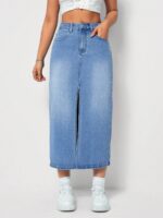 Fusta Midi Arnica Din Denim