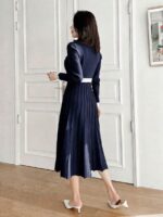 Rochie Midi Tricotata Rhea Bleumarin - imagine 2