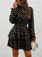 Rochie Scurta Herry Neagra cu Buline Aurii