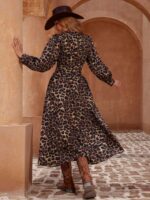 Rochie Midi Coriss cu Print Leopard - imagine 2
