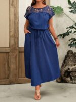 Rochie Lunga Sandrine Albastra - Marimi Mari