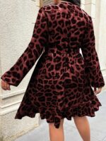 Rochie Scurta Austra cu Print Leopard - Marimi Mari - imagine 2