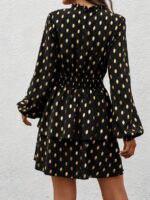 Rochie Scurta Herry Neagra cu Buline Aurii - imagine 2