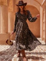 Rochie Midi Coriss cu Print Leopard