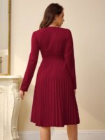 Rochie Scurta Angelica Grena cu Pliuri - imagine 2