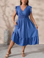 Rochie Midi Haney Albastra - Marimi Mari