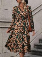Rochie Midi Mary cu Print Leopard - imagine 3