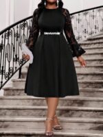 Rochie Midi Molinos Neagra - Marimi Mari - imagine 3