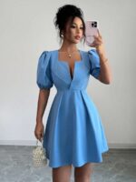 Rochie Scurta Maurin Bleu - imagine 3