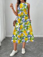 Rochie Midi Abrielle Alba cu Print Lamai - Marimi Mari