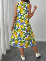 Rochie Midi Abrielle Alba cu Print Lamai - Marimi Mari - imagine 2