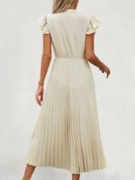 Rochie Midi Dyanna Crem cu Pliuri - imagine 2