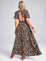 Rochie Lunga Aldina cu Print Leopard - imagine 2