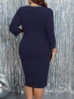 Rochie Scurta Onur Bleumarin - Marimi Mari - imagine 2