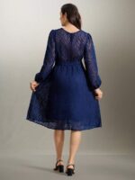 Rochie Scurta Primula Bleumarin - Marimi Mari - imagine 2